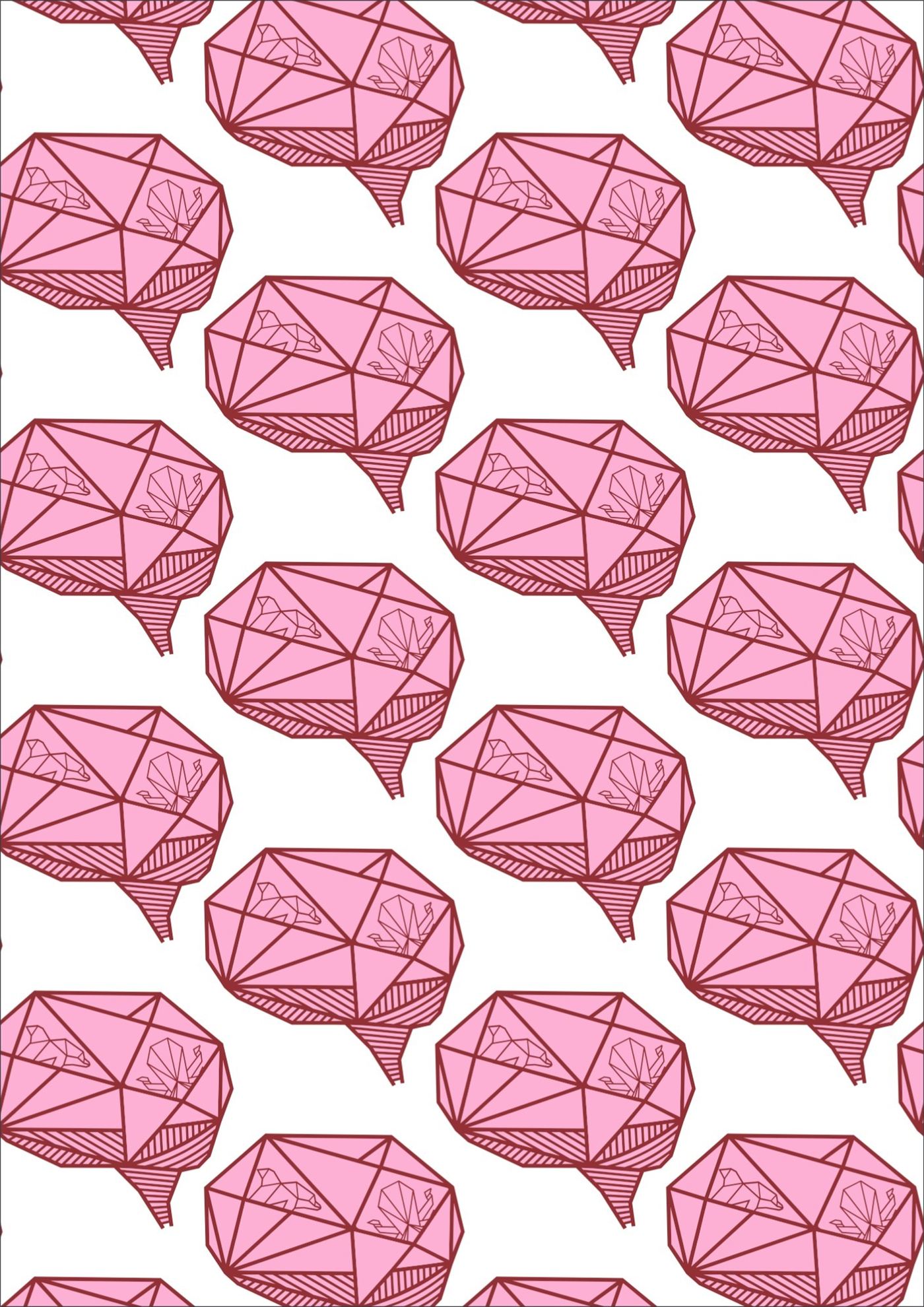 Patrón de cerebros de origami en rosa